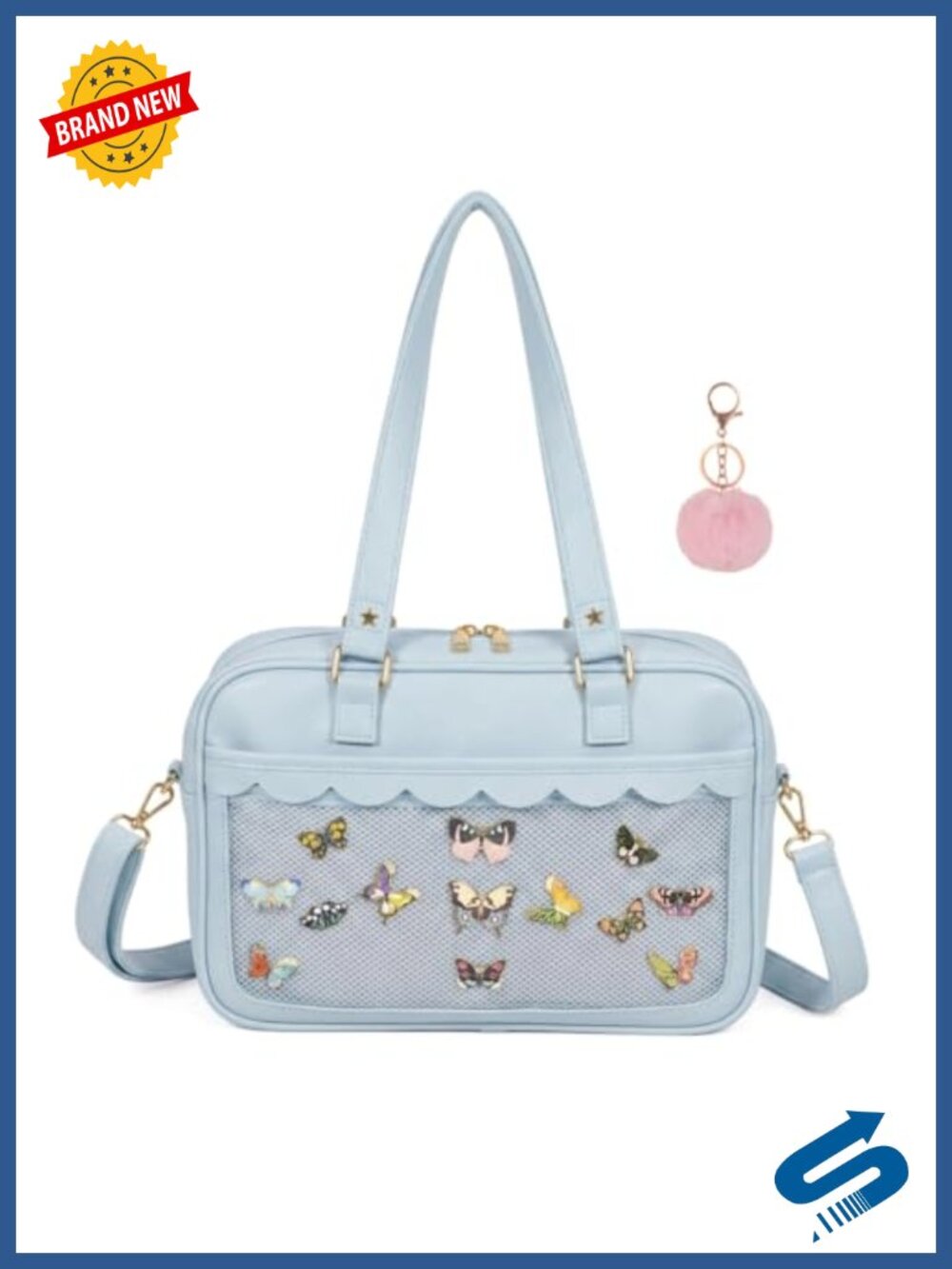 Ita Bag Faux Leather Crossbody Messenger Pin Display Insert